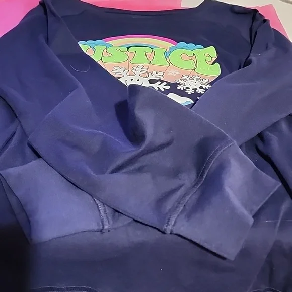 JUSTICE WINTER VIBES LONG SLEEVES TSHIRT (- NEW -) XL PLUS. - Picture 3 of 7